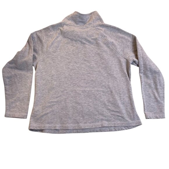 L.L. Bean Womens Sweater Large  Grey Pullover With Funnel Neck & Front Pockets C - Picture 2 of 9